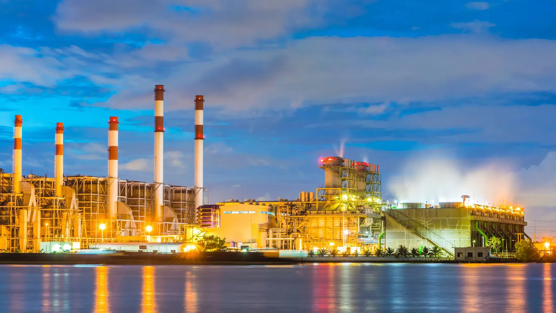 Power plant at dusk
